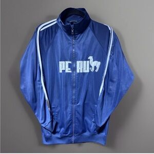 Peru National Soccer Team Jacket Jersey Size S Blue White Cuy-Arts.Com